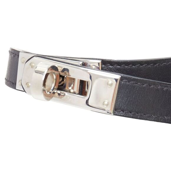 Hermes Kelly Double Tour PHW leather wrap turnlock bracelet - Picture 2 of 6